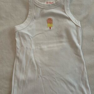 Cat & Jack White Tank Top with Popsicle Design